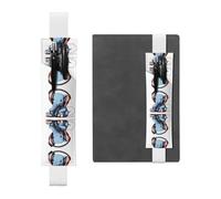 Portapenne in pelle bianca con stampa WZYWHJ l'elefante nella stanza, design con fascia elastica in pelle PVC di alta qualità per quaderni, diari e agende
