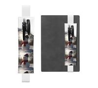 Portapenne in pelle bianca con stampa WZYWHJ Little Snowman in the Forest - Design con fascia elastica in pelle PVC di alta qualità per quaderni, diari e agende