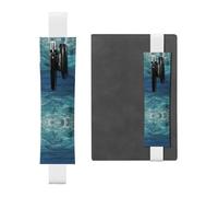 Portapenne in pelle bianca con stampa WZYWHJ The Deep Ocean, design con fascia elastica in pelle PVC per notebook, diari e agende