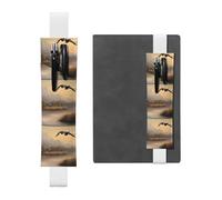 Portapenne in pelle bianca, segnalibro BROLEO Hunting Flying Wild Ducks stampato fascia elastica regolabile 21,1-4,6 cm adatto per la maggior parte dei quaderni diari