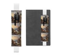 Portapenne in pelle bianca, segnalibro BROLEO Looking Out to Sea con fascia elastica regolabile da 21,1 a 4,6 cm, adatto per la maggior parte dei quaderni e diari