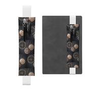 Portapenne in pelle bianca, segnalibro BROLEO Magical Design con rune norrene, bussola, con fascia elastica regolabile, 21,1-4,6 cm, adatto per la maggior parte dei quaderni e diari