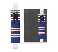 Portapenne in pelle bianca, segnalibro con bandiera YYHWHJDE di Capo Verde, fascia elastica regolabile da 21,1 a 4,6 cm, adatto per la maggior parte dei quaderni e diari