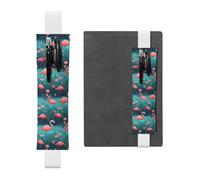 Portapenne in pelle bianca segnalibro HYTTER Four Flamingos stampato fascia elastica regolabile 21,1-4,6 cm per quaderni diari manuali pianificatori