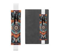 Portapenne in pelle bianca, segnalibro JKIEGOQ Boho Mandala fiori colorati immagine regolabile elastico 21,1-4,6 cm per quaderni diari copertina rigida diario
