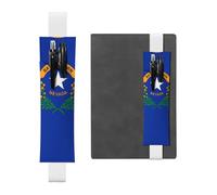 Portapenne in pelle bianca, segnalibro JKIEGOQ Nevada, bandiera dello Stato del Nevada, fascia elastica regolabile da 21,1 a 4,6 cm, per quaderni, diari, diari con copertina rigida