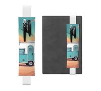 Portapenne in pelle bianca, segnalibro JKIEGOQ You Make Me Happy Camper Trailer immagine regolabile fascia elastica 21,1-4,6 cm per quaderni diari copertina rigida diario