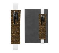 Portapenne in pelle bianca, segnalibro MJHKXLJ Antico Egitto modello geroglifico fascia elastica regolabile 21,1-4,6 cm per quaderni diari copertina rigida diario