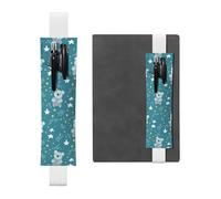 Portapenne in pelle bianca segnalibro MJHKXLJ Bear Koala modello fascia elastica regolabile 21,1-4,6 cm per quaderni diari copertina rigida diario