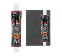 Portapenne in pelle bianca, segnalibro MJHKXLJ Boho Mandala fiori colorati modello fascia elastica regolabile 21,1-4,6 cm per quaderni diari copertina rigida diario