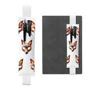 Portapenne in pelle bianca segnalibro MJHKXLJ Burning Fox maschera modello fascia elastica regolabile 21,1-4,6 cm per quaderni diari copertina rigida diario