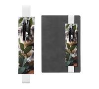 Portapenne in pelle bianca segnalibro MJHKXLJ Cartoon Koala modello fascia elastica regolabile 21,1-4,6 cm per quaderni diari copertina rigida diario