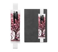 Portapenne in pelle bianca Segnalibro MJHKXLJ Festa della Mamma San Valentino Romantico Cuore Albero e Bicicletta Modello Elastico Regolabile 21,1-4,6 cm per Notebook Diari Copertina Rigida Diario