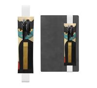 Portapenne in pelle bianca, segnalibro MJHKXLJ Mid Century Modern Art Cat modello elastico regolabile 21,1 - 4,6 cm per quaderni diari copertina rigida diario