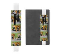 Portapenne in pelle bianca segnalibro MJHKXLJ Mr. Dancing Tiger modello fascia elastica regolabile 21,1-4,6 cm per quaderni diari copertina rigida diario