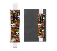 Portapenne in pelle bianca, segnalibro MJHKXLJ You Make Me Happy Camper Trailer con fascia elastica regolabile da 21,1 a 4,6 cm per quaderni, diari, diario con copertina rigida