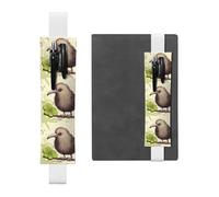 Portapenne in pelle bianca segnalibro WHJDPP Kiwi Bird carino stampa fascia elastica regolabile 21,1-4,6 cm per quaderni diari manuali pianificatori