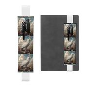 Portapenne in pelle bianca, segnalibro WHJSHOP Fierce con aquila bianca, fascia elastica regolabile da 21,1 a 4,6 cm, adatto per la maggior parte dei quaderni e diari