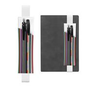 Portapenne in pelle bianca Segnalibro WHJSHOP Irregolare Linee Verticali Stampa Fascia elastica regolabile 21,1-4,6 cm per quaderni Diari Copertina rigida Diario