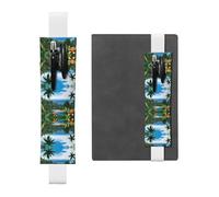 Portapenne in pelle bianca segnalibro WHJSHOP Tropical Sky Ecologia stampa fascia elastica regolabile 21,1-4,6 cm per quaderni diari copertina rigida diario