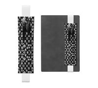 Portapenne in pelle bianca, segnalibro WZYWHJ con immagine di pirati in bianco e nero - Design con fascia elastica in pelle PVC di alta qualità per quaderni, diari e agende
