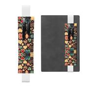 Portapenne in pelle bianca, segnalibro WZYWHJ Heart Crush Flower Prints - Premium PVC Leather Elastic Band Design per quaderni, diari e agende