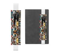 Portapenne in pelle bianca, segnalibro WZYWHJ Memory Frammenti Picture - Premium PVC Leather Elastic Band Design per notebook, diari e agende
