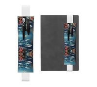 Portapenne in pelle bianca, segnalibro WZYWHJ Sharks Under The Sea Prints, design con fascia elastica in pelle PVC per quaderni, diari e agende
