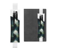 Portapenne in pelle bianca, segnalibro WZYWHJ Shipwreck at the bottom of the lake stampato, design con fascia elastica in pelle PVC di alta qualità per quaderni, diari e agende