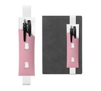 Portapenne in pelle bianca Segnalibro YYHHAOFA Dress up as a Cute Kitten Pattern Fascia elastica regolabile 21,1-4,6 cm per quaderni Diari Manuali Pianificatori