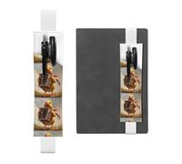 Portapenne in pelle bianca segnalibro YYHHAOFA Little Duck Playing the Organ modello fascia elastica regolabile 21,1-4,6 cm per quaderni diari manuali pianificatori