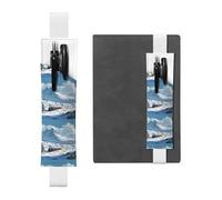 Portapenne in pelle bianca segnalibro YYHHAOFA Train Under The Snowy Mountains modello fascia elastica regolabile 21,1-4,6 cm per quaderni Diari Manuali Pianificatori