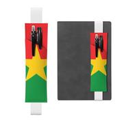Portapenne in pelle bianca Segnalibro YYHWHJDE Bandiera del Burkina Faso Stampe Fascia elastica regolabile 21,1-4,6 cm per quaderni Diari Manuali Pianificatori
