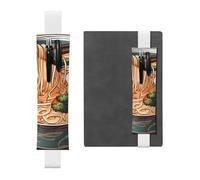 Portapenne in pelle bianca segnalibro YYHWHJDE Delicious Sweet Ramen stampe fascia elastica regolabile 21,1-4,6 cm per quaderni diari manuali pianificatori