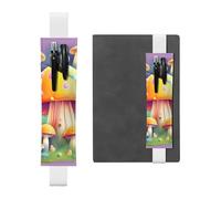 Portapenne in pelle bianca segnalibro YYHWHJDE Fantasy Dream stampe fungo fascia elastica regolabile 21,1-4,6 cm per quaderni diari manuali pianificatori