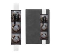 Portapenne in pelle bianca segnalibro YYHWHJDE foglie morte corona immagine fascia elastica regolabile 21,1-4,6 cm adatto per la maggior parte dei quaderni diari