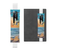 Portapenne in pelle bianca segnalibro YYHWHJDE gabbiani by The Sea Stampe Fascia elastica regolabile 21,1-4,6 cm per quaderni Diari Manuali Planner