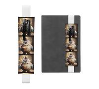 Portapenne in pelle bianca segnalibro YYHWHJDE Il piccolo mostro che tiene la torta stampa fascia elastica regolabile 21,1-4,6 cm adatto per la maggior parte dei quaderni diari