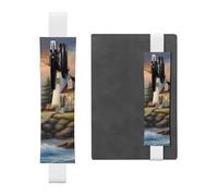 Portapenne in pelle bianca, segnalibro YYHWHJDE Lighthouse Diamond Painting con fascia elastica regolabile da 21,1 a 4,6 cm, adatto per la maggior parte dei quaderni e diari