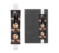 Portapenne in pelle bianca, segnalibro YYHWHJDE Little Brown Bear Watching The Moon con fascia elastica regolabile da 21,1 a 4,6 cm, adatto per la maggior parte dei quaderni e diari