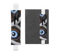 Portapenne in pelle bianca, segnalibro YYHWHJDE The Evil Eye Looked con fascia elastica regolabile da 21,1 a 4,6 cm, adatto per la maggior parte dei quaderni e diari
