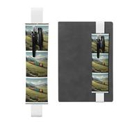 Portapenne in pelle bianca, segnalibro YYHWHJDE Train Running on the Grassland, con fascia elastica regolabile, 21,1-4,6 cm, adatto per la maggior parte dei quaderni e diari