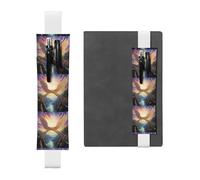 Portapenne in pelle bianca, segnalibro YYHWHJDE Wings on The Rainbow Bridge, fascia elastica regolabile da 21,1 a 4,6 cm, adatto per la maggior parte dei quaderni e diari