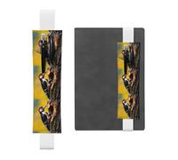 Portapenne in pelle bianca, segnalibro YYHWHJDE Woodpecker che picchia i fori degli alberi con fascia elastica regolabile da 21,1 a 4,6 cm, adatto per la maggior parte dei quaderni e diari