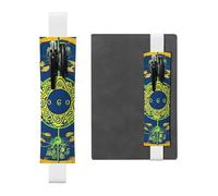 Portapenne in pelle bianca, segnalibro YYHWHJDE Yin Yang Totem stampa fascia elastica regolabile 21,1-4,6 cm per quaderni diari copertina rigida diario