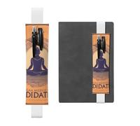 Portapenne in pelle bianca, segnalibro YYHWHJDE Yoga meditazione stampa fascia elastica regolabile 21,1-4,6 cm adatto per la maggior parte dei quaderni diari