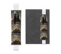 Portapenne in pelle bianca, segnalibro YYHWHJDE Young Sprouts che spuntano fuori, fascia elastica regolabile da 21,1 a 4,6 cm, adatto per la maggior parte dei quaderni e diari