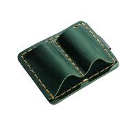 Portapenne In Pelle - Clip Anti-smarrimento Per Notebook, Custodia Portatile A Doppio Foro Con Impugnatura In Metallo, Pelle Bovina 7,4x6,1 Cm + Custodia Leggera Ín Ṕelle Da 30 G - Per Diario