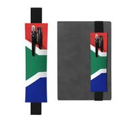 Portapenne in pelle nera con stampa bandiera del Sud Africa YYHWHJDE fascia elastica regolabile 21,1-4,6 cm per quaderni diari manuali pianificatori