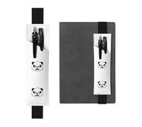 Portapenne in pelle nera con stampa WHJSHOP Angry Panda fascia elastica regolabile 21,1-4,6 cm adatto per la maggior parte dei quaderni diari